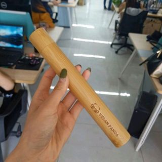 hộp đựng ống hút tre bàn chải tre