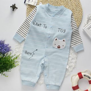 Bộ áo liền quần cho bé sơ sinh cotton thun thoáng mát 118