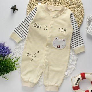 Bộ áo liền quần cho bé sơ sinh cotton thun thoáng mát 118