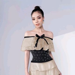 ĐẦM BẸT VAI TẦNG KẾT CHUÔNG - đầm diễn viên Lan Phương