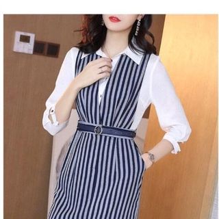 Đầm ̣c phối sơ mi cao cấp trẻ giá sỉ