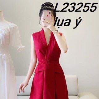 Đầm Xòe Cổ Vest Thắt Eo