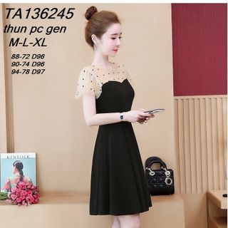 Đầm Xòe Đen Tay Phố Voan