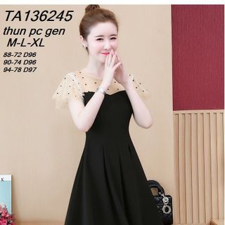 Đầm Xòe Đen Tay Phố Voan