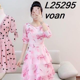 Đầm Xòe Tay Lỡ Phối Tầng In Hoa