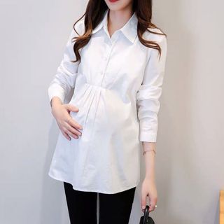 ÁO BẦU SƠ MI TRẮNG DÀI TAY