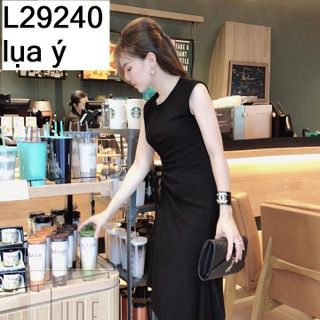 Đầm Sát Nách Tà Chéo eo Rút