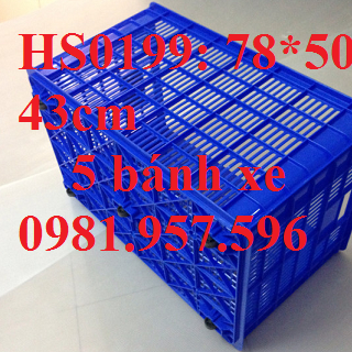 Thùng nhựa rỗng sóng nhựa hở 5 bánh xe sọt nhựa công nghiệp rổ nhựa công nghiệp giá sỉ