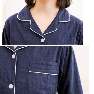Bộ đồ ngủ Nam chất liệu cotton pha đũi vô cùng thoáng mát thoải mái 208