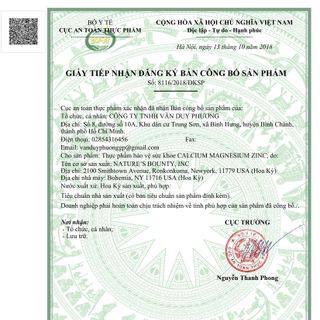 Natures Bounty - Viên Uống Bổ Sung Canxi Ngăn Ngừa Loãng Xương Calcium Magnesium Zinc - 100 Viên