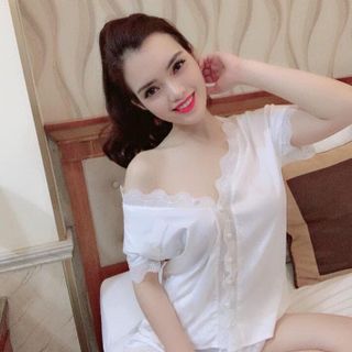 Set ngủ lụa viền ren sang đẹp sexy