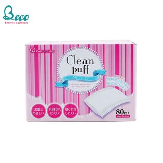 Bông tẩy trang Clean puff Nhật Bản 80 Miếng