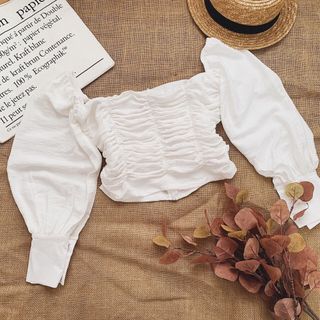 Áo nhún tay dài áo kiểu