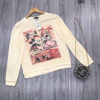 áo phông thun nữ đẹp kiểu hàn quốc dễ thương giá sỉ dài tay mickey BN 04587 Kèm Ảnh Thật