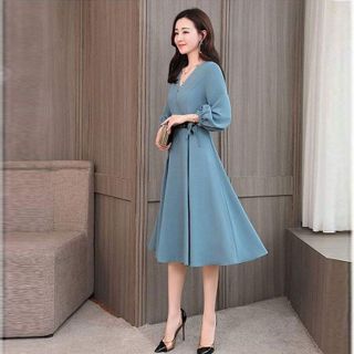 Đầm Xanh Dự Tiệc Vintage Sang Trọng - TP1792A giá sỉ