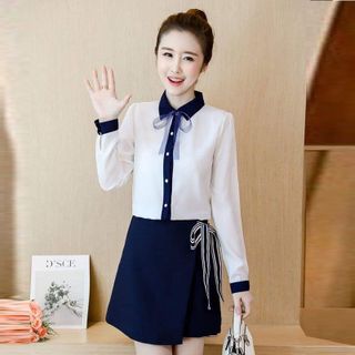 Áo Sơ Mi Công Sở Thanh Lịch Cổ Kèm Nơ - TP1768TA