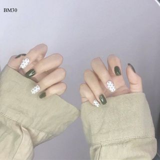 Bộ 24 Móng Tay Gỉa Bi Xanh Bơ BM30