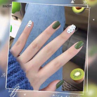 Bộ 24 Móng Tay Gỉa Bi Xanh Bơ BM30