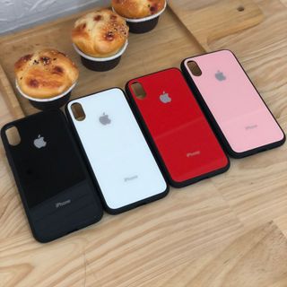 Ốp lưng mặt kính cường lực trơn màu