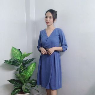 Đầm Xanh Dự Tiệc Vintage Sang Trọng - TP1792B