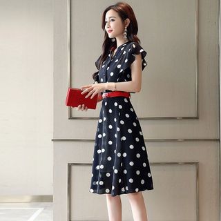 Đầm Xòe Chấm Bi Cánh Tiên Cao Cấp - TP1689A