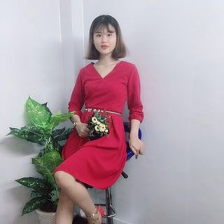 Đầm Đỏ Dự Tiệc Cao Cấp Vintage Sang Trọng - TP1781B