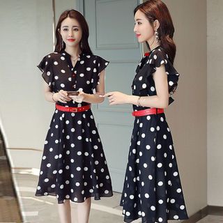 Đầm Xòe Chấm Bi Cánh Tiên Cao Cấp - TP1689A
