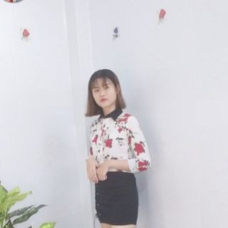 Áo Sơ Mi Hàn Quốc Hoa Rosa Nền Trắng Thanh Lịch - TP1533B