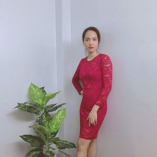 Đầm Ren Body Họa Tiết Hoa Nổi Tay Dài - TP1549B