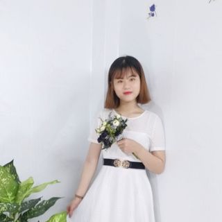 Đầm trắng xòe ren lưới vuông cách điệu cao cấp - TP1622B