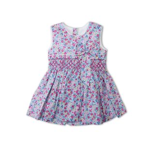 Đầm smock tay phồng ren
