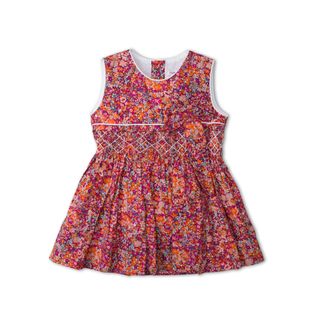 Đầm smock tay phồng ren