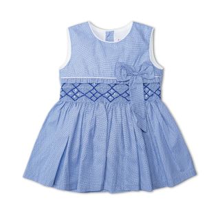 Đầm smock tay phồng ren