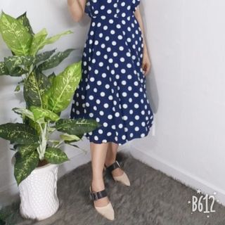 Đầm Xòe Chấm Bi Cánh Tiên Cao Cấp - TP1689B