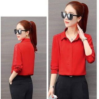 Áo Sơ Mi Trắng Công Sở Hàn Quốc Vai Ren - TP1767TA
