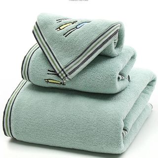 Set 3 Khăn siêu thấm chất liệu 100 cotton1 khăn tắm lớn 70x140 2 khăn mặt 34x75- 205
