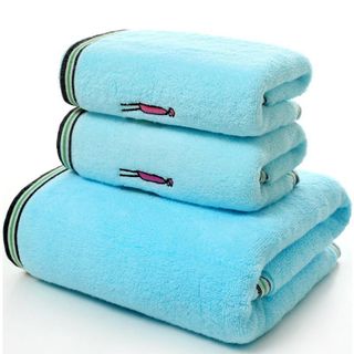 Set 3 Khăn siêu thấm chất liệu 100 cotton1 khăn tắm lớn 70x140 2 khăn mặt 34x75- 205