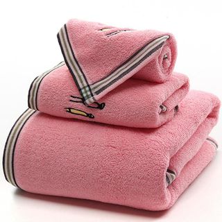 Set 3 Khăn siêu thấm chất liệu 100 cotton1 khăn tắm lớn 70x140 2 khăn mặt 34x75- 205