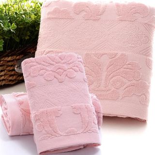 Set 3 Khăn siêu thấm chất liệu 100 cotton1 khăn tắm lớn 70x140 2 khăn mặt 34x75-203