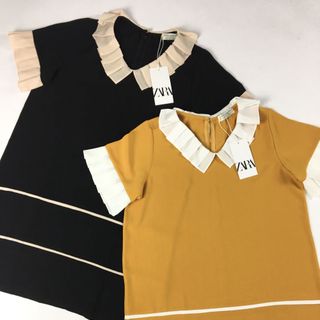 Váy suông cổ xếp ly đen hình tự chụp- gia công và bán sỉ