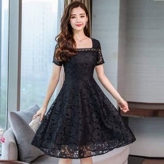 Đầm Ren Xòe Đen Dự Tiệc Sang Trọng - TP1769A