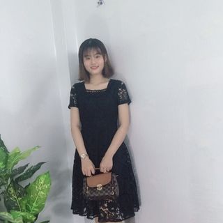 Đầm Ren Xòe Đen Dự Tiệc Sang Trọng - TP1769B