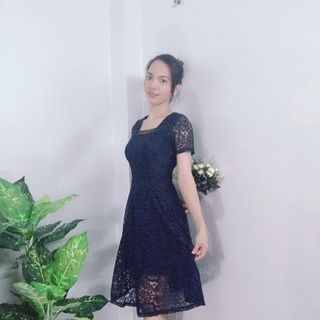 Đầm Ren Xòe Đen Dự Tiệc Sang Trọng - TP1769B