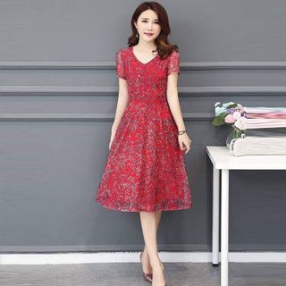 Đầm Hoa In Nhiệt 3D Voan Lụa Cao Cấp - TP1793A