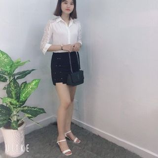 Áo Sơ Mi Đỏ Công Sở Hàn Quốc Vai Ren - TP1765B