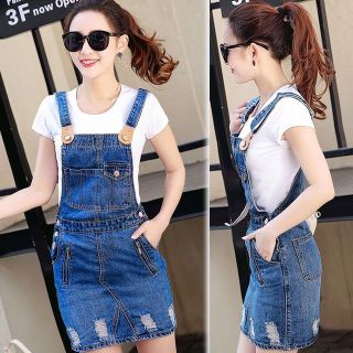 Đầm Jean Yếm Phối Dây Kéo Túi To Sành Điệu - TP1257A