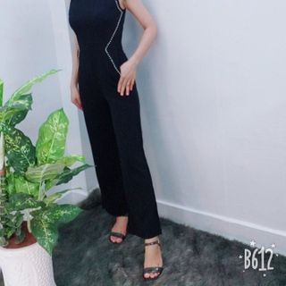 Jumsuit đen cut out đính hạt cao cấp - TP1657B