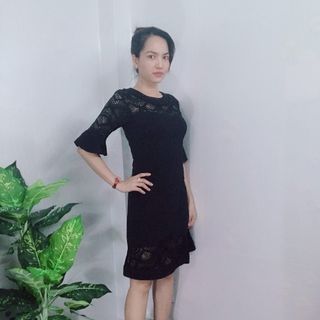 Đầm body thiết kế dự tiệc phối ren đuôi cá cao cấp - TP1628B