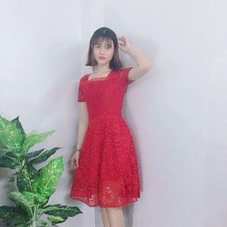Đầm Xòe Ren Đỏ Cao Cấp Dự Tiệc - TP1771B