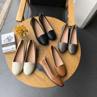 Giày búp bê đế xuồng da thật êm mềm độ bám cao